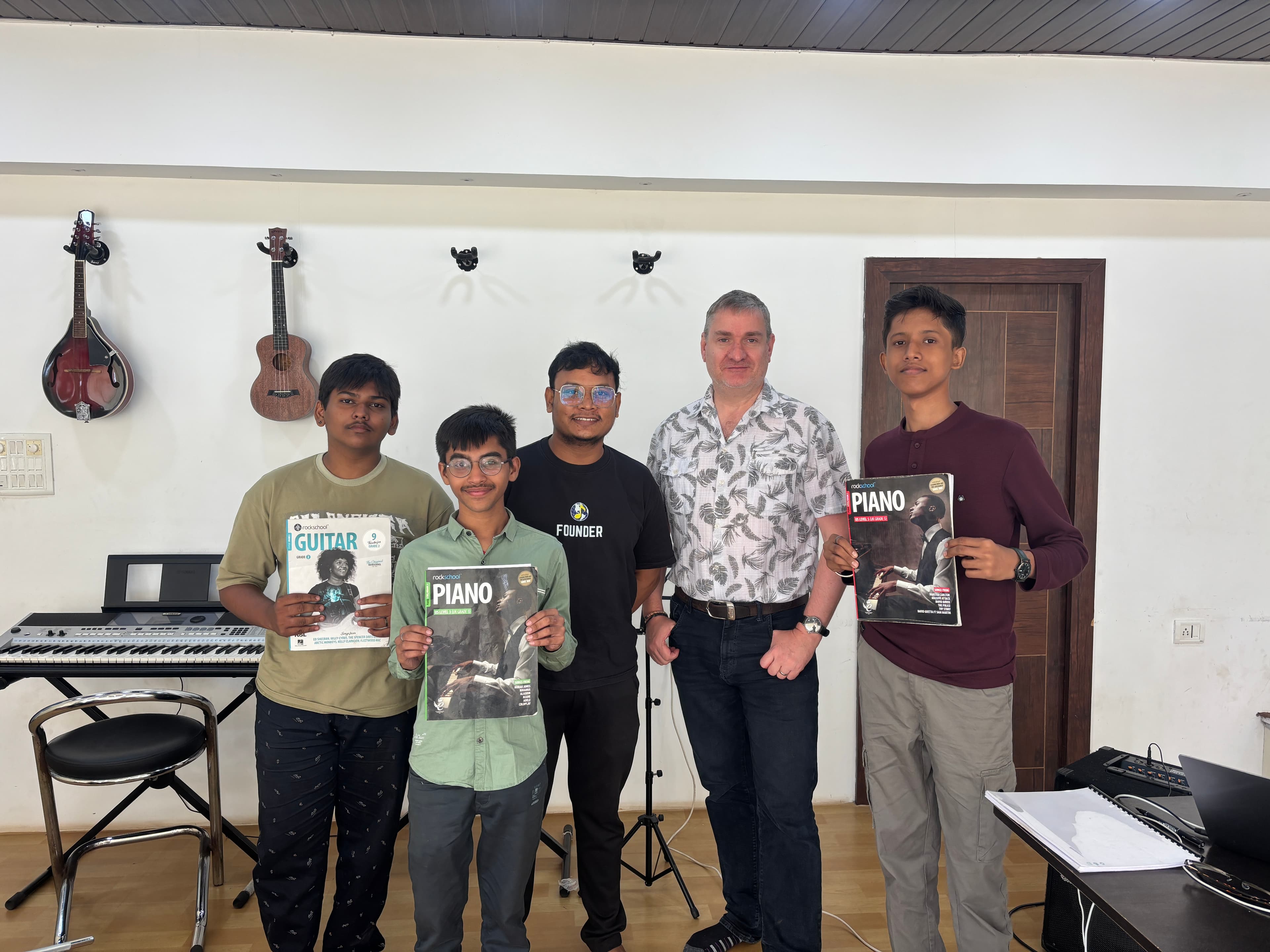 Music Class - Students learning music in our classroom at Janani Institute of Music, Raipur