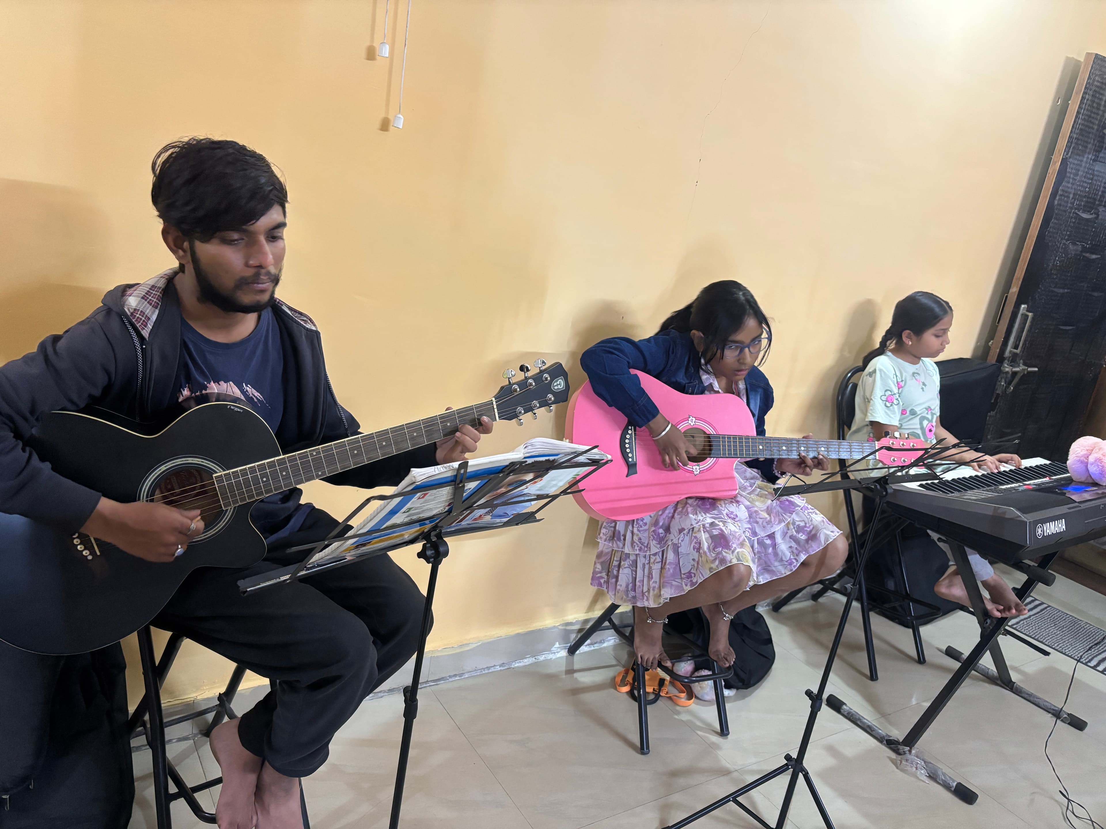 Instrument Training - Learning to play instruments at Janani Institute of Music, Raipur