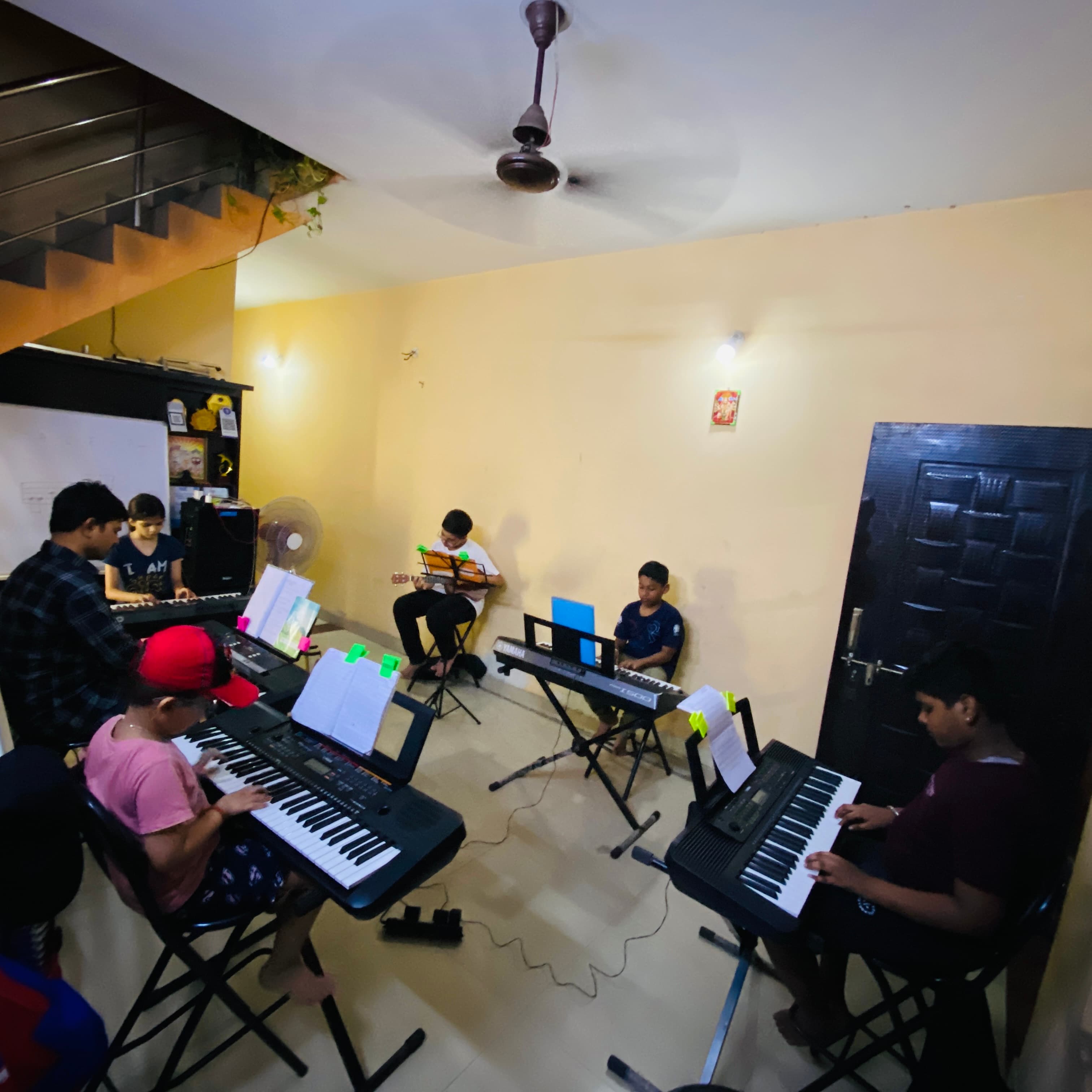 Student Practice - Honing musical skills at Janani Institute of Music, Raipur